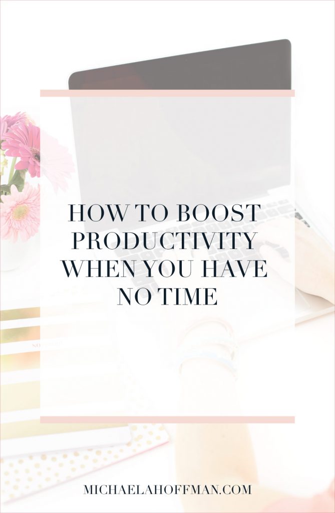 Finding time to get things done when our to do lists are never ending is exhausting. Here are 5 things you can do to boost your productivity even if you feel like you have no time to do so!