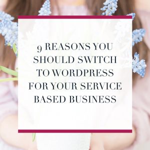 light blue flowers held by brunette lady in a pink dress - 9 reasons you should switch to WordPress for your Service based business